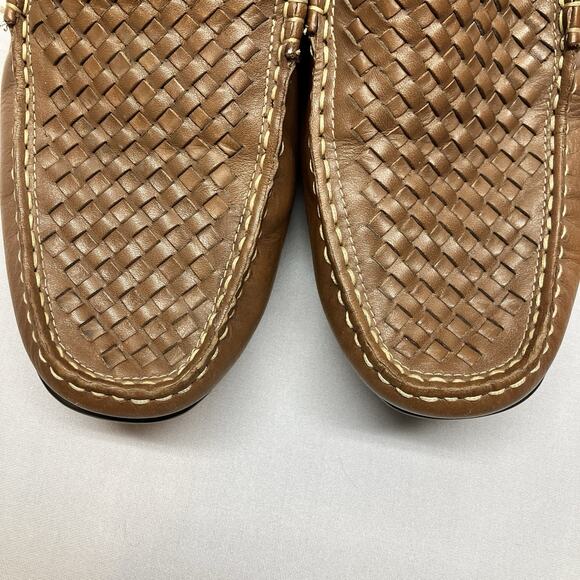 Geox Woven Driving Moccasins Loafers Brown Leather Slip On Shoe Size 44 US 11 - Picture 13 of 13